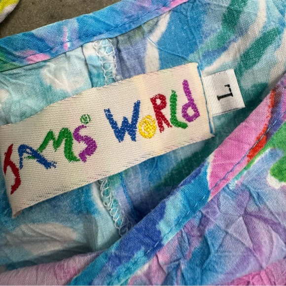 Vintage Jams World Multicolor Oceanic Colorful Tank Midi Dress Size L Art Y2k - Picture 3 of 7